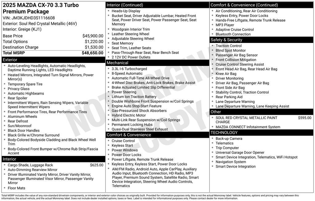 2025 Mazda Mazda CX-70 3.3 Turbo Premium
