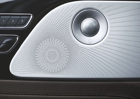 Two speakers of the available audio system are shown in a 2024 Lincoln Aviator® SUV | Nick Mayer Lincoln Westlake in Westlake OH