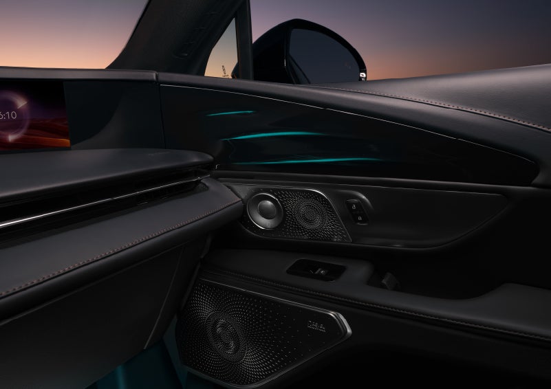 Selectable ambient lighting glows in the passenger door panel. | Nick Mayer Lincoln Westlake in Westlake OH