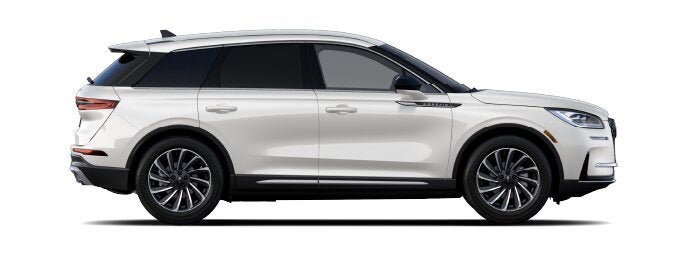 The passenger side of a Lincoln Corsair® SUV is shown in the Ceramic Pearl extra-cost exterior paint option. | Nick Mayer Lincoln Westlake in Westlake OH