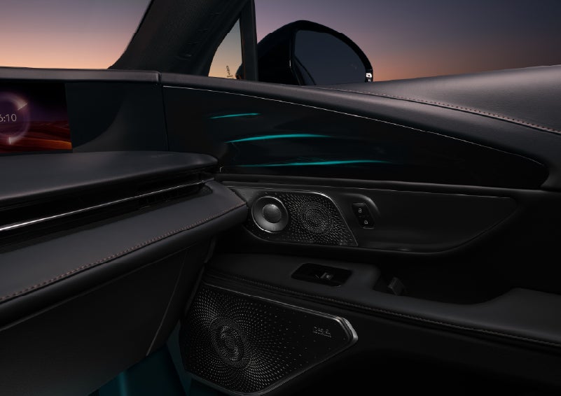 Selectable ambient lighting glows in the passenger door panel. | Nick Mayer Lincoln Westlake in Westlake OH
