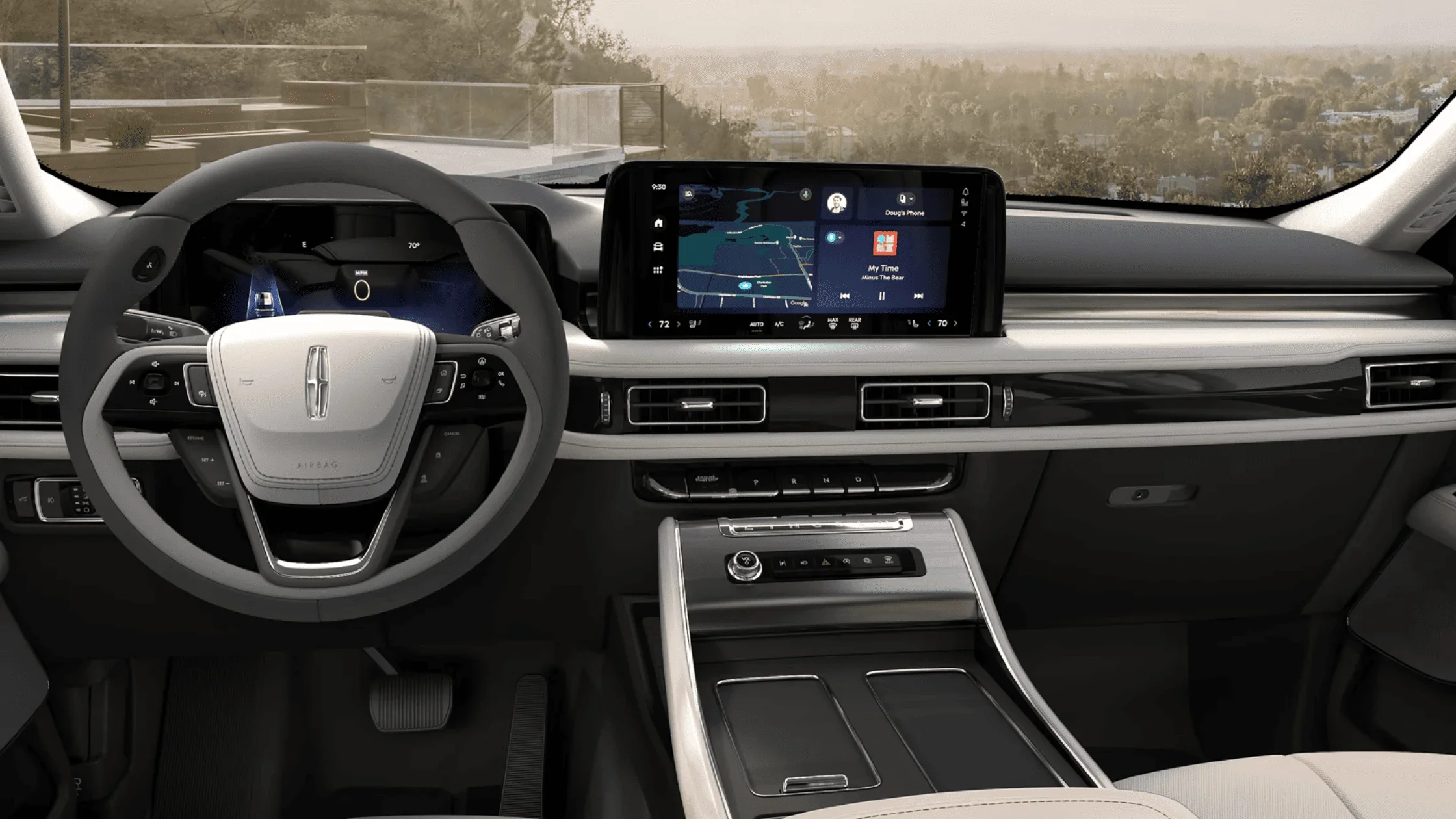 2025 Lincoln Aviator® Premiere dashboard with digital cluster and central touchscreen display