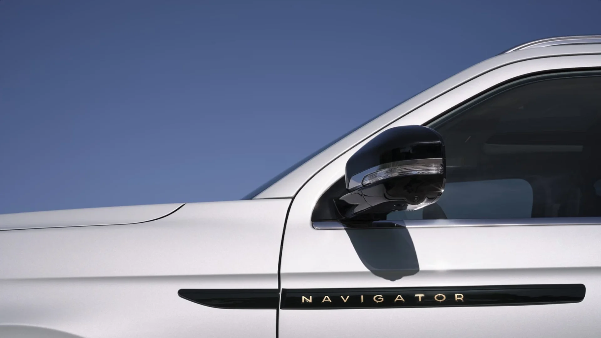 Perforated leather seat stitching detail inside the 2025 Lincoln Navigator Black Label interior.