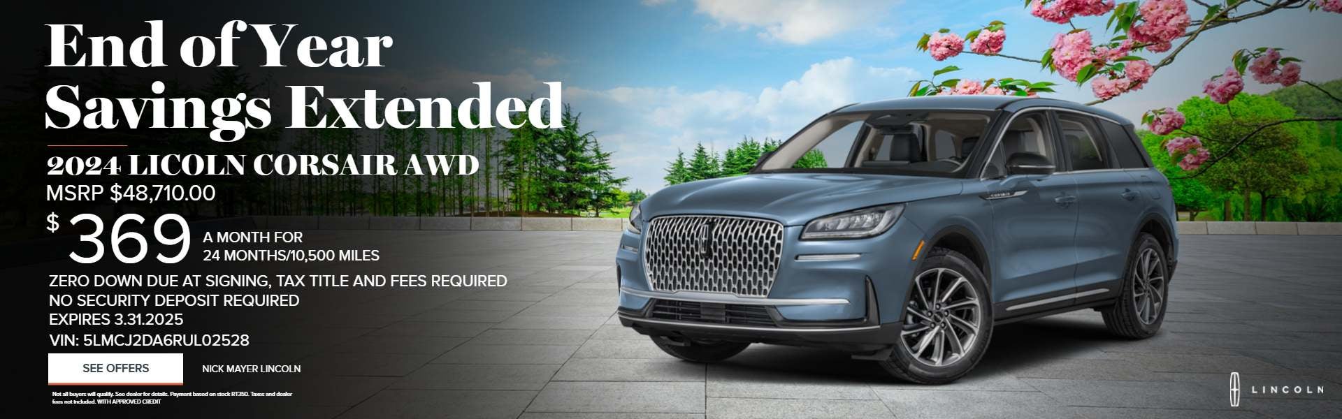 END OF YEAR SAVINGS 2024 LINCOLN CORSAIR